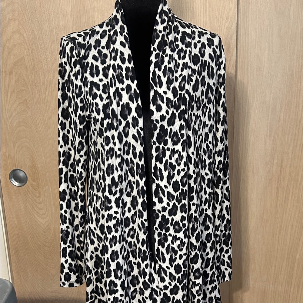Vince Camuto Black and White Animal Print Blazer